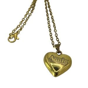 Annie Puffy Heart Pendant Gold-tone Necklace